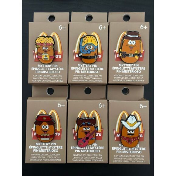 Loungefly McDonald's Chicken McNugget Enamel Pin COMPLETE SET of 6 (CHASE) - Picture 1 of 4